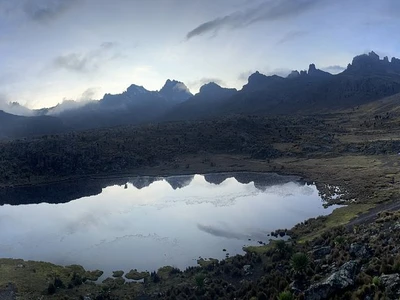 Climb Mount Kenya in 5 days Via the Chogoria-Sirimon Route — the Sirimon Route on the trail.