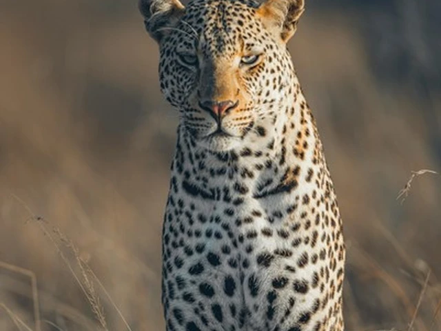 Leopard in the grasslands of Maasai Mara