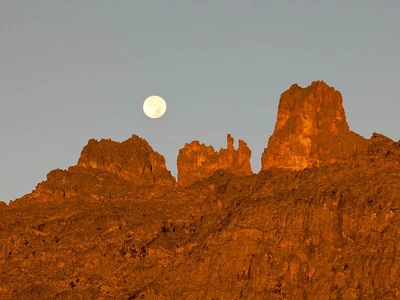 Mount Kenya technical climb Batian Chogoria Sirimon 7 Days — Batian peak via the Sirimon Route on the trail.