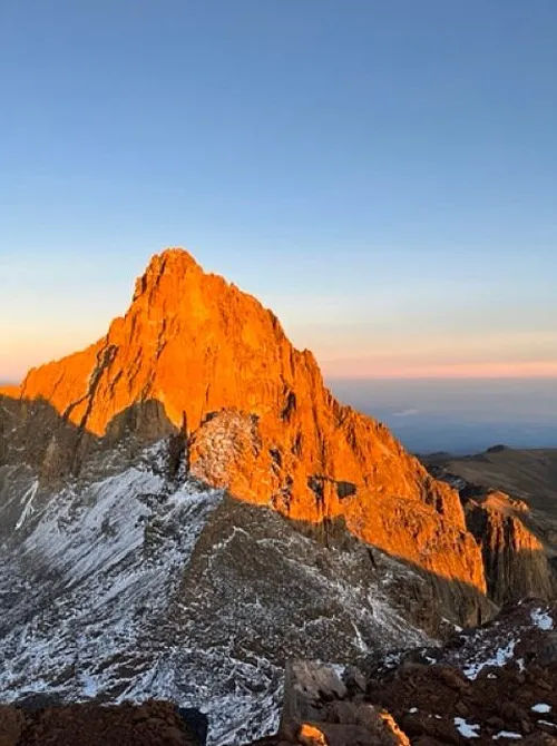 Mount Kenya technical climb 7 days — a technical climb on the trail.
