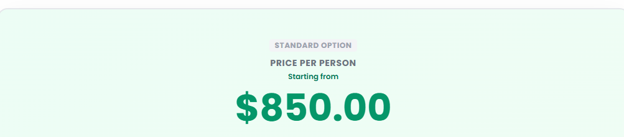 the main package pricing per person shown on each tour of the MtKenyaTrekkingExpeditions site